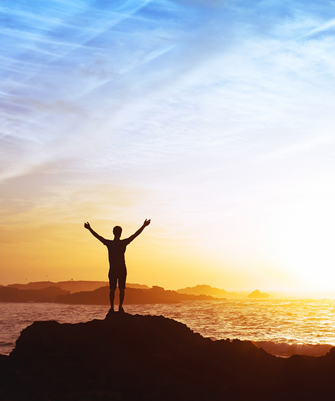 Home page image of man looking at the sky